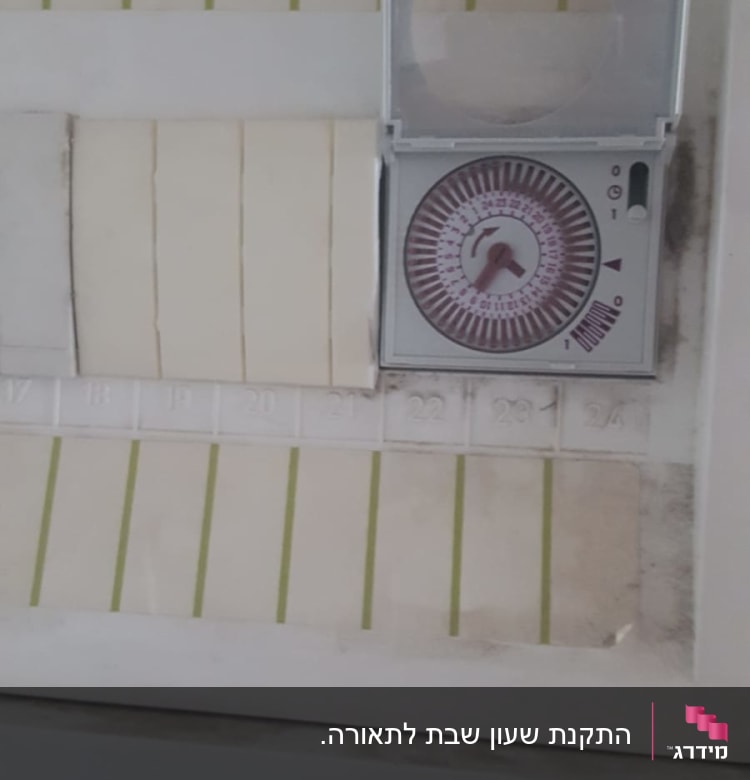 שעון טיימר חשמלי מותקן על קיר